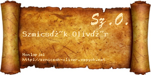 Szmicsák Olivér névjegykártya